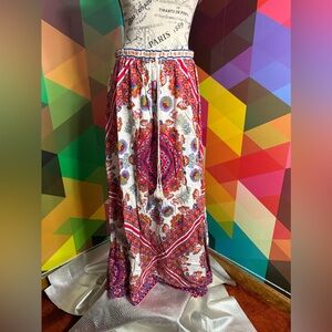 Floral Paisley Maxi Skirt - Multicolor